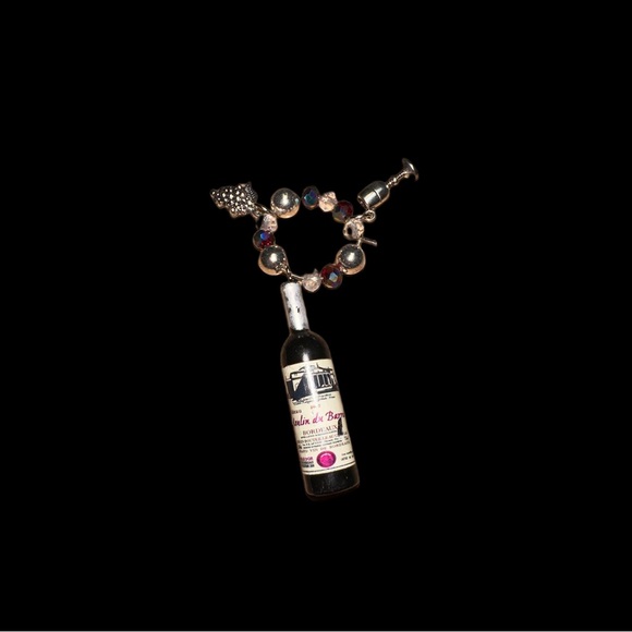 Wine Bottle & Grapes Wine Glass Charms-Set of 4 - Picture 4 of 9